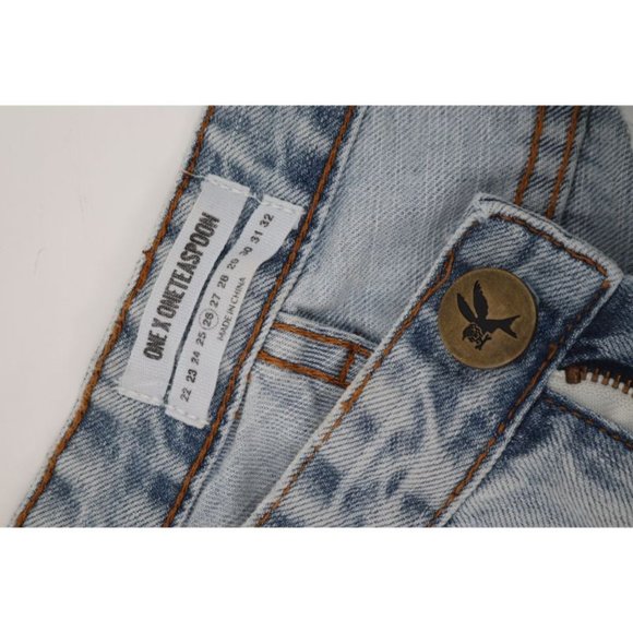 One Teaspoon Women's Size 26 Distressed Ripped Skinny‎ Leg Jeans Ankle Zip blue - Picture 9 of 12